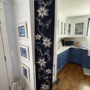 Navy Floral table runner-